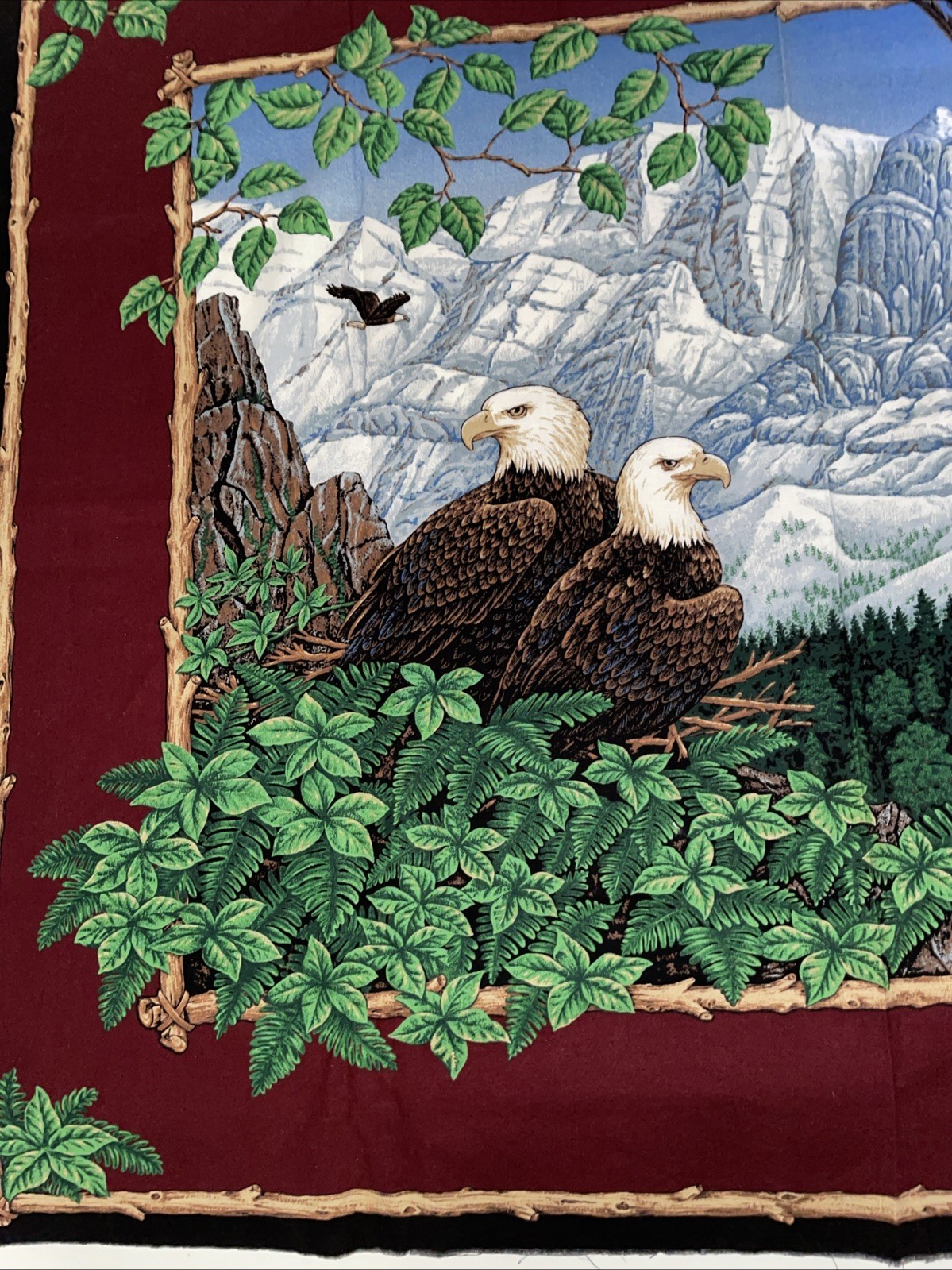 Flying Soaring Eagles Eagle Quilt Fabric Panel Springs Industries 42.5”x44”
