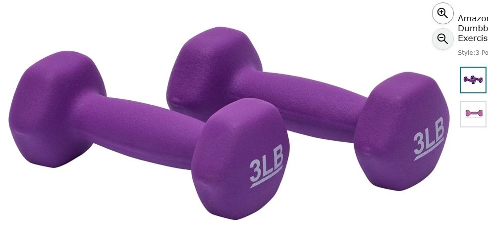 Amazon Basics Neoprene Dumbbell Hand Weights for Exercise and Muscle Toning