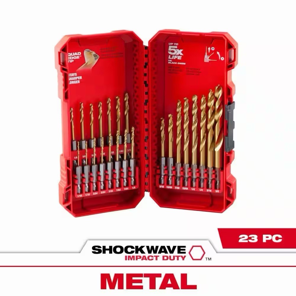NEW Milwaukee Shockwave 23-Pc Titanium Drill Bit Set 48-89-4631
