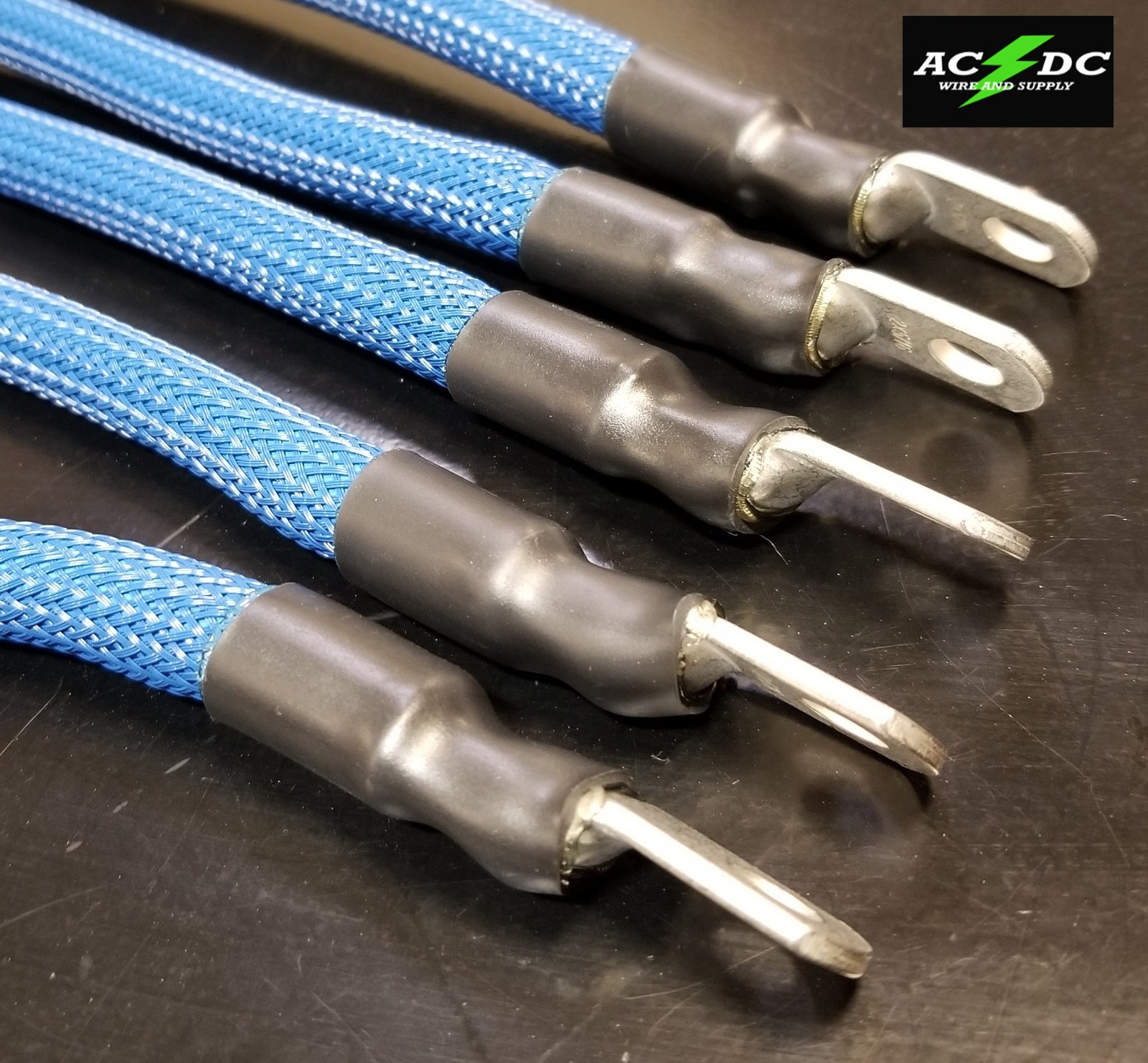 (7) pcs EZGO TXT Golf Cart  48Volt 2G BLUE BRAIDED Battery Cables 94UP 3-17 4-7