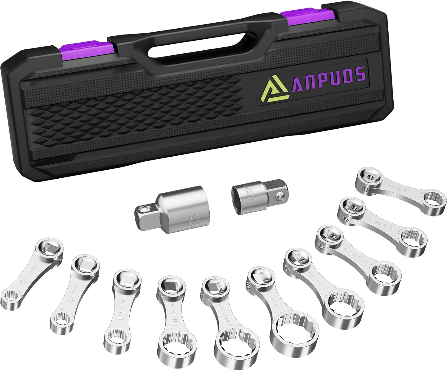 Torque Adapter Set 12 Pcs SAE 12 Point Torque Adapter Extension Kit 3/8" Torque