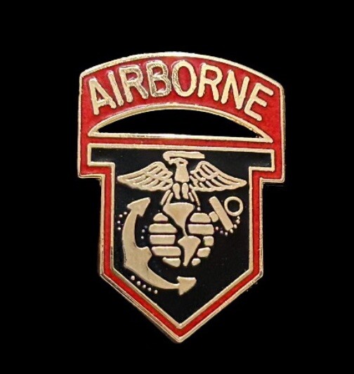 US Marine Corps Airborne Lapel Pin Military USMC Insignia Globe Anchor