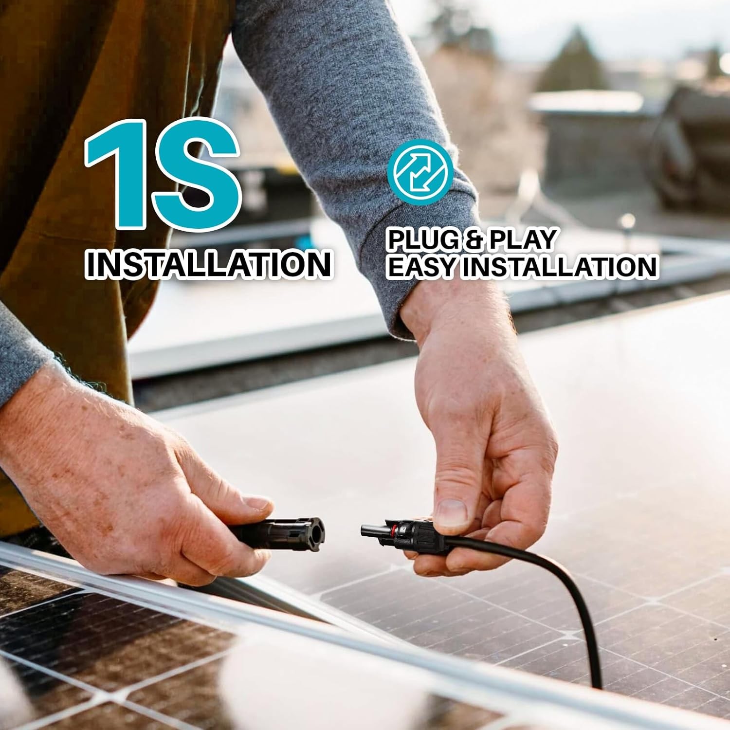 Tool Free Solar Cable Connectors for 3 Solar Panel Connectors Kit Solar