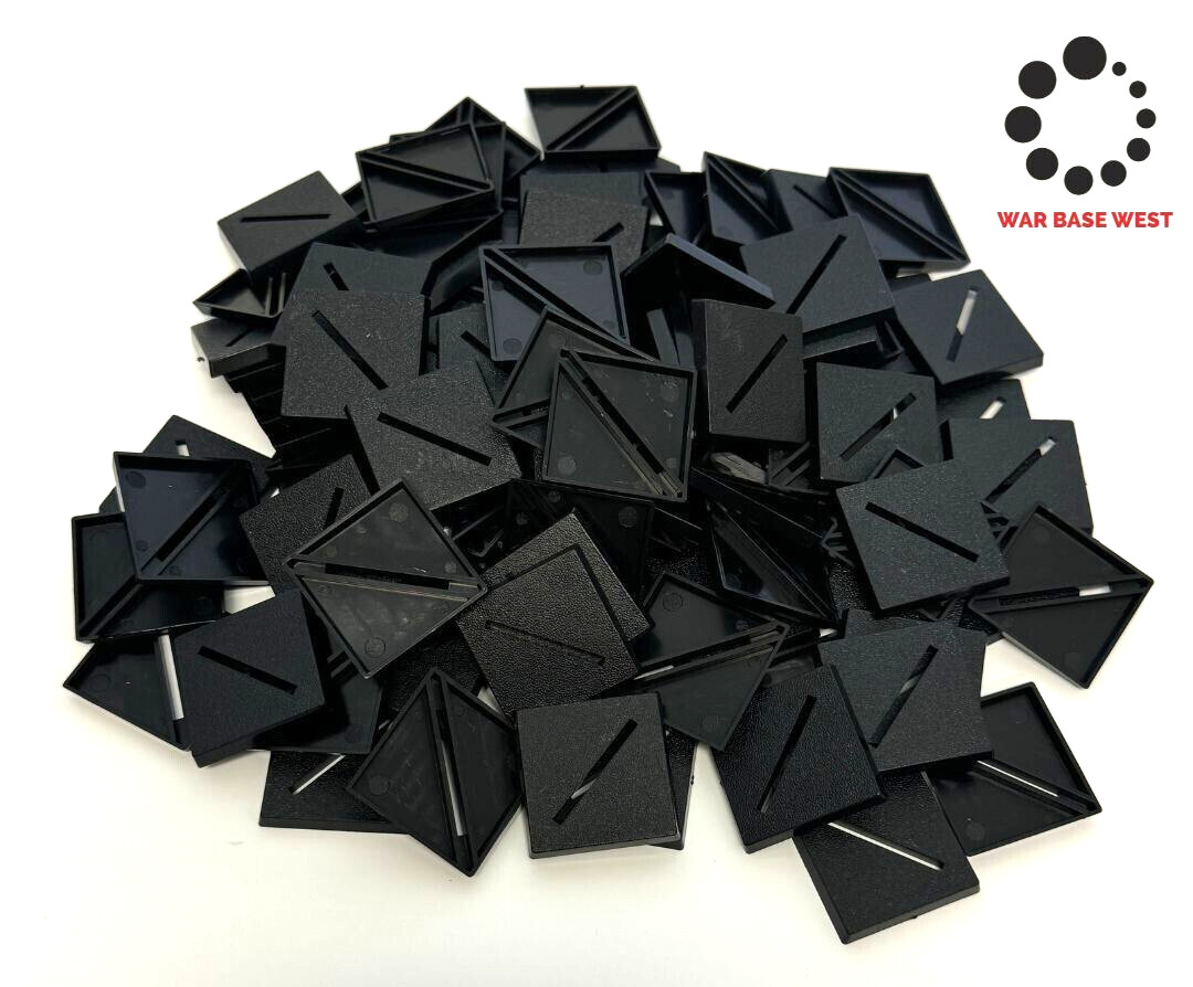 Lot Of 100 30mm Square Beveled Slot Bases Warhammer Fantasy Old World Wargaming
