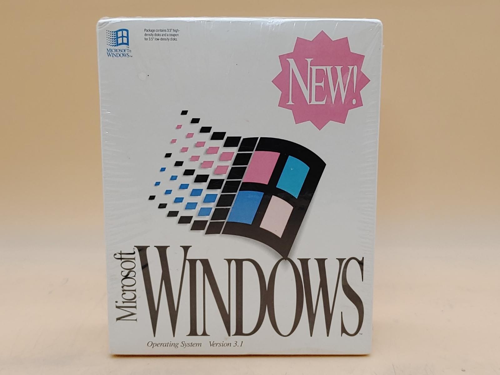 Microsoft Windows 3.1 Retail Box Floppy 3.5" **SEALED**