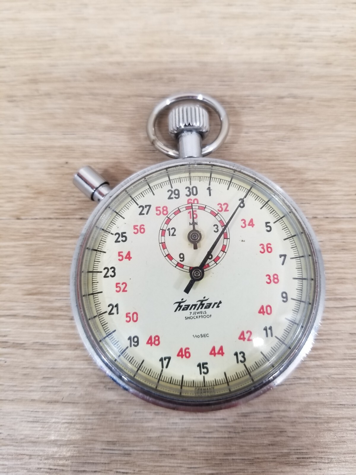 Vintage Hanhart 7 Jewels Shockproof Stopwatch 1/10 SEC