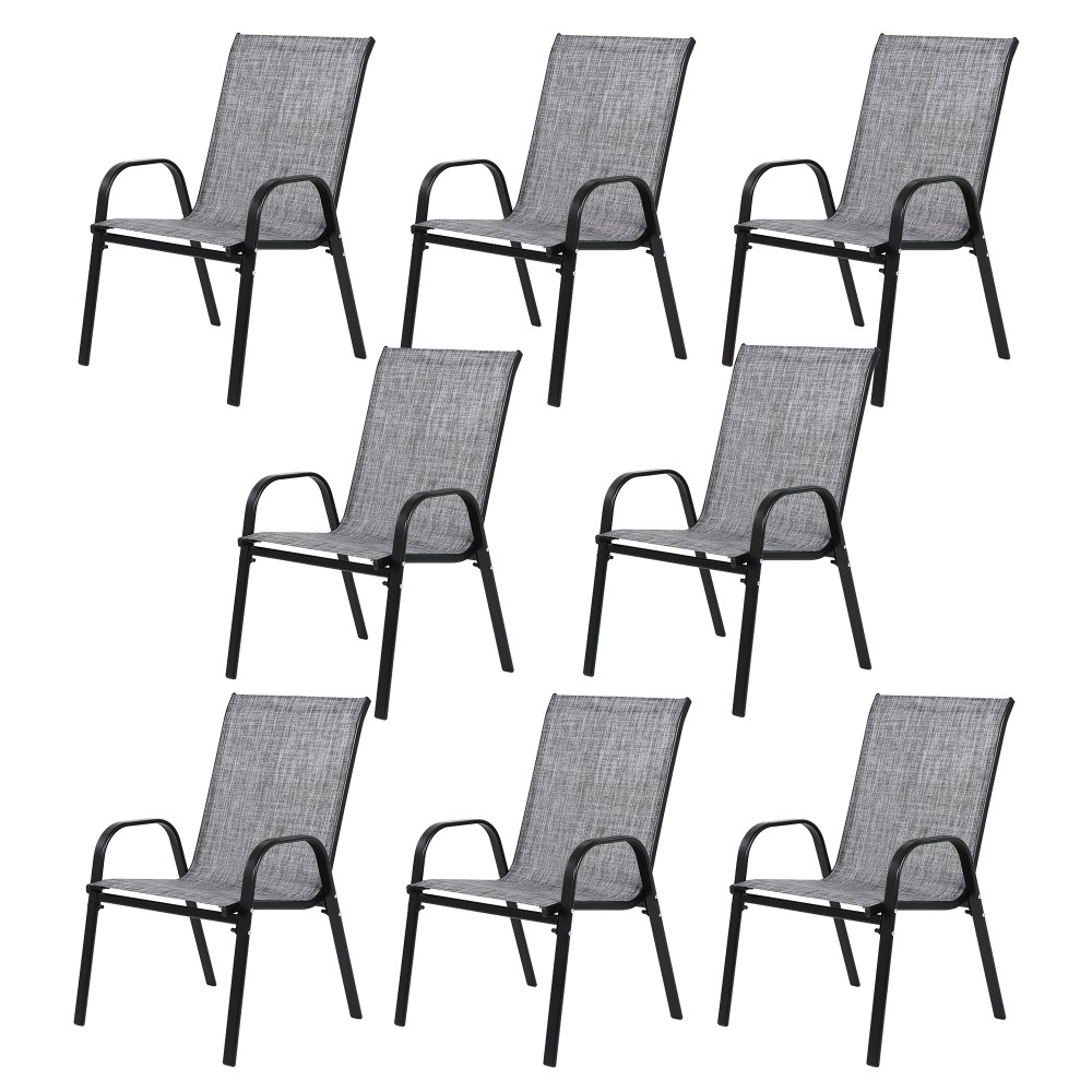 8 Piece Patio Outdoor Chairs High Backrest for Garden Patio Pool Beach Yard