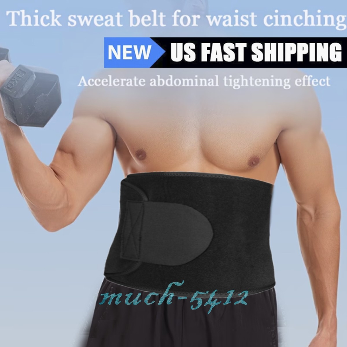 Men Waist Trimmer Belt Sweat Wrap Slimming Tummy Stomach Weight-Loss Fat Burner