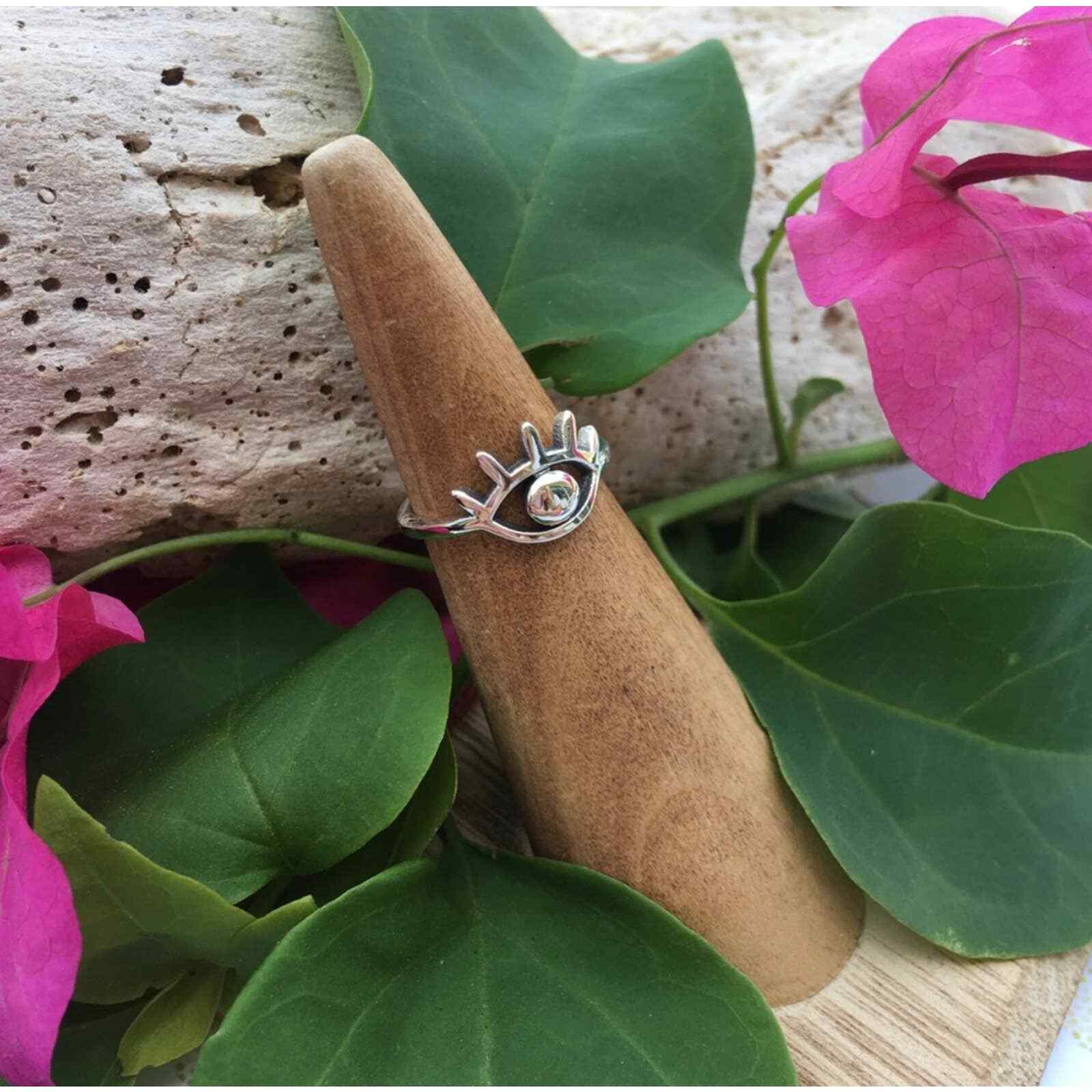 Sterling Silver Evil Eye Toe Ring