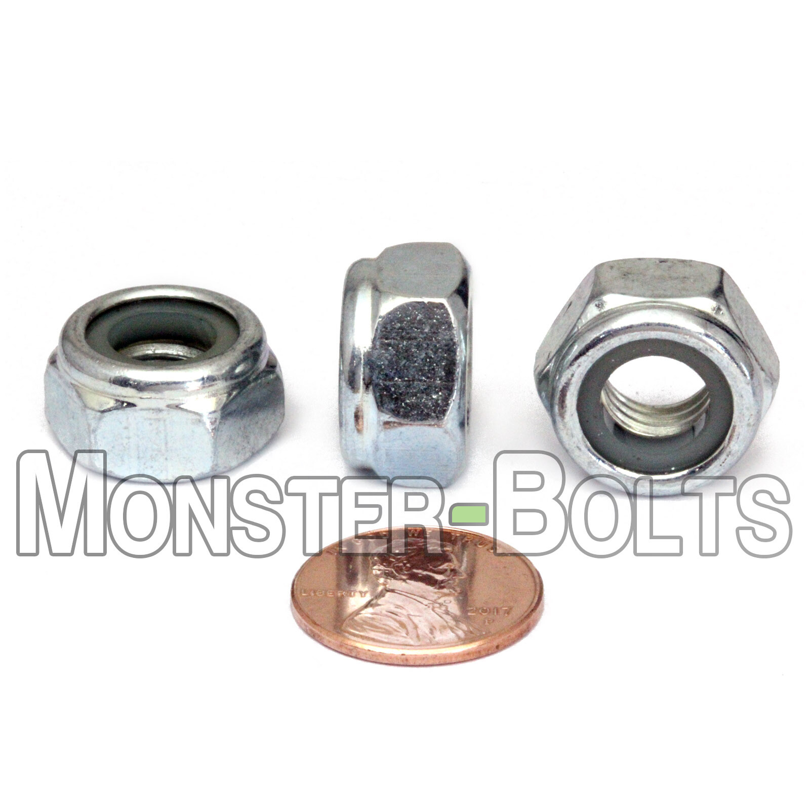 M10-1.50  Nylon Insert Lock Nuts, Steel Zinc RoHS CR+3 - DIN 985 Class 10 / 10.9