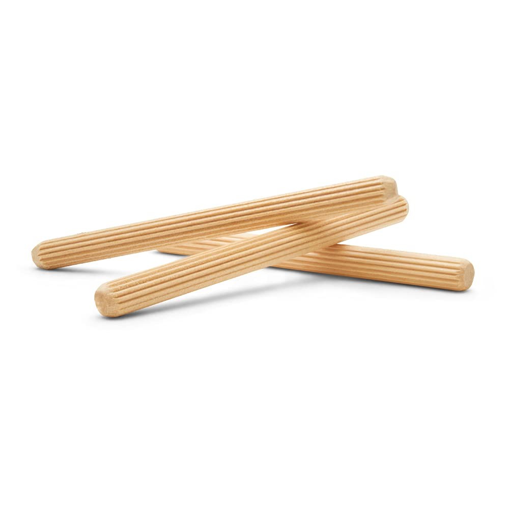 Wooden Dowel Pins 50 Pack 3 x 1/4 inch Fluted Joints for Woodworking
