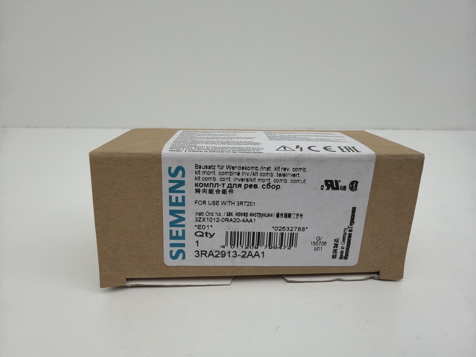 Siemens 3RA2913-2AA1 Wiring Kit S00 Reversing Starter Mechanical Interlock