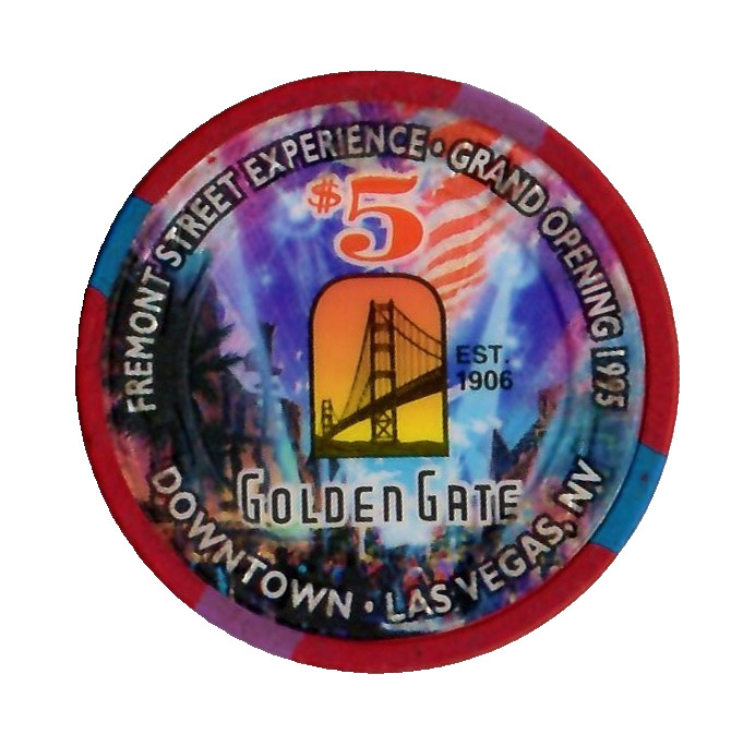 1995 GOLDEN GATE FREMONT STREET EXPERIENCE GRAND OPENING $5 CASINO CHIP CG058168