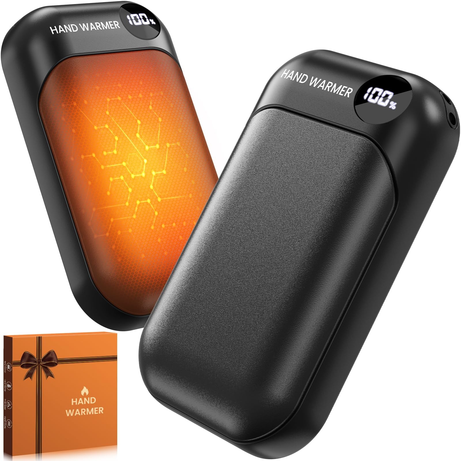 Hand Warmers Rechargeable 2 Pack, 4-Levels 104Â°F to 131Â°F Electric Hand Warme