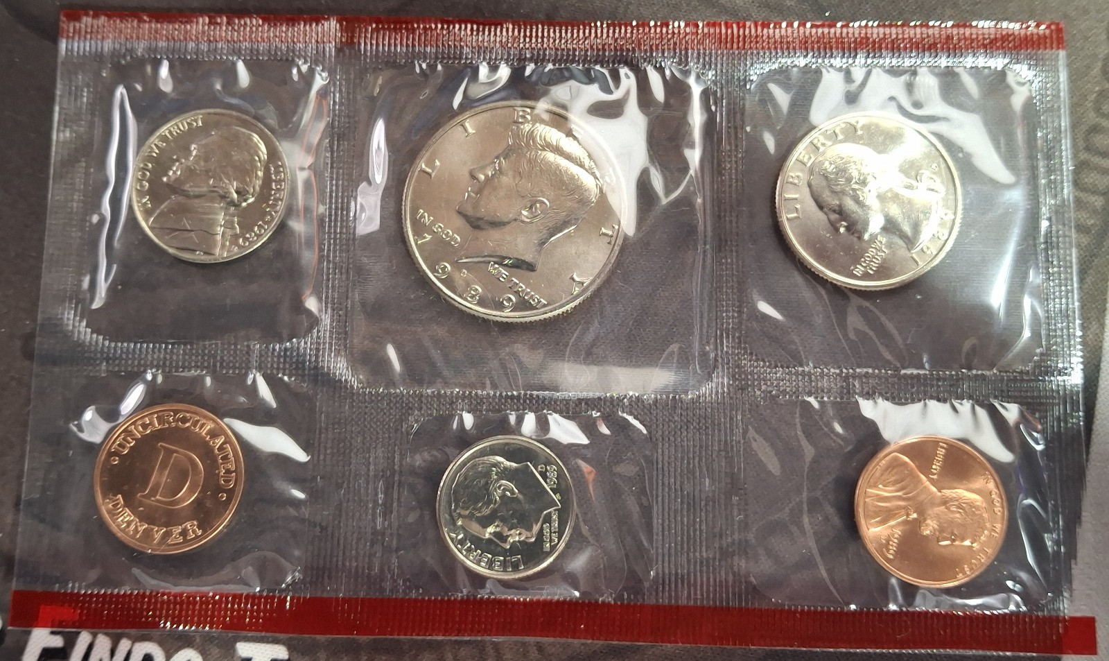 1989 Uncirculated Coin Set, Packaging ERROR, Missing "P" Cent, Sealed