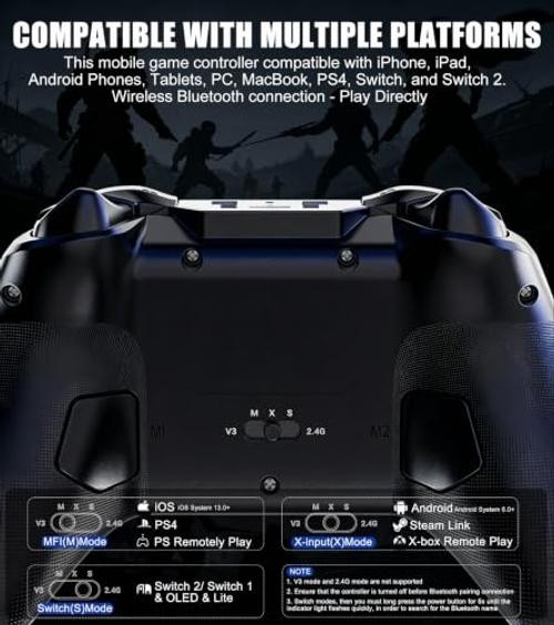 Wireless Mobile Game Controller for Black