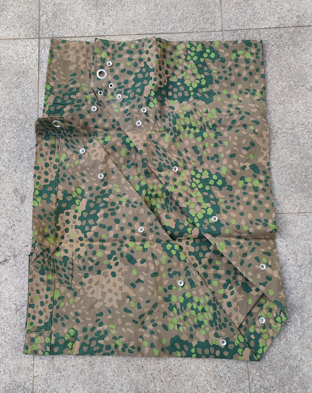 military WWII GERMAN ARMY DOT 44 PEA CAMO PONCHO REVERSIBLE ZELT ZELTBAHN