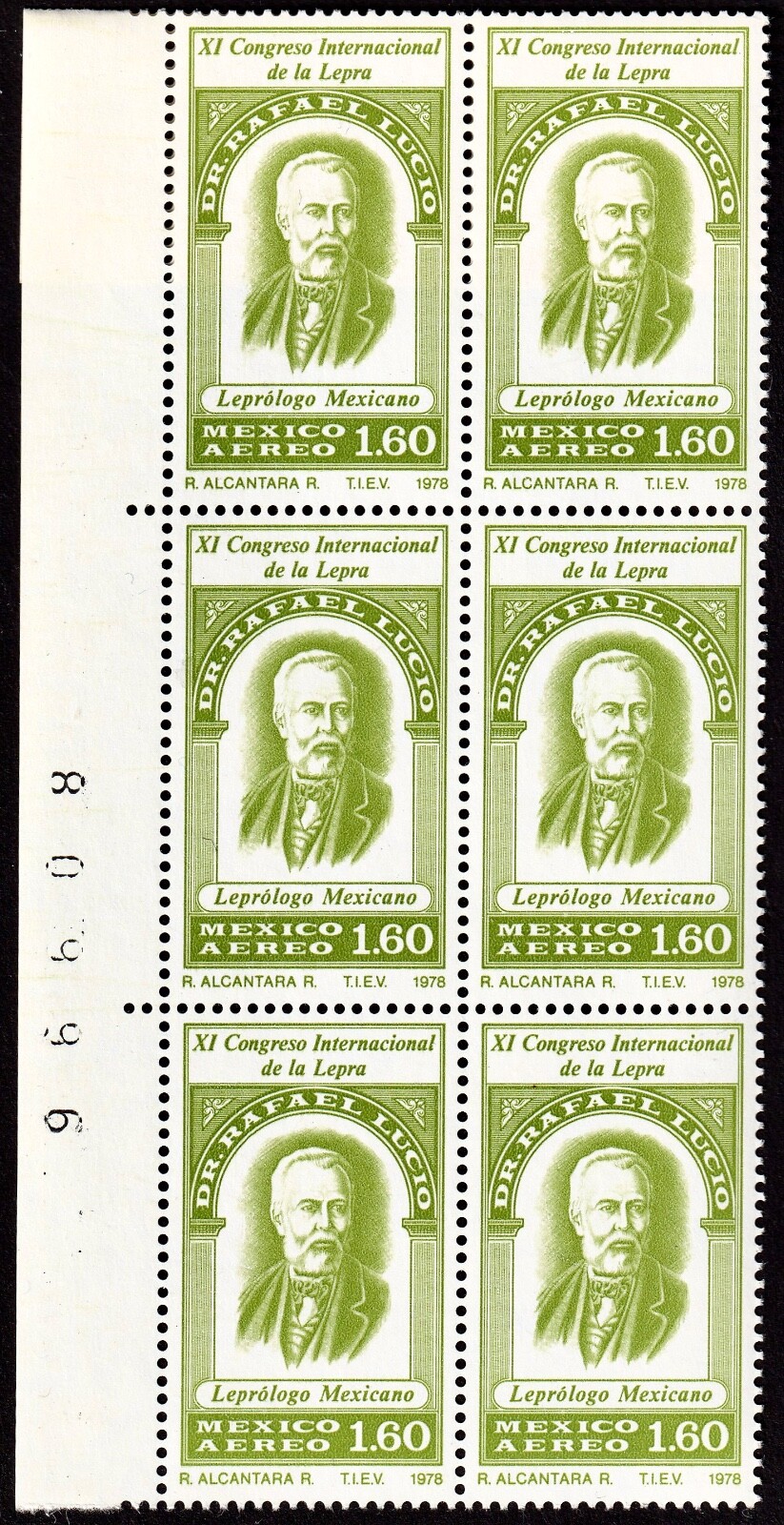 Mexico-Bloc of 6 MNH Stamp, 1978, Sc. C586-Lot 486