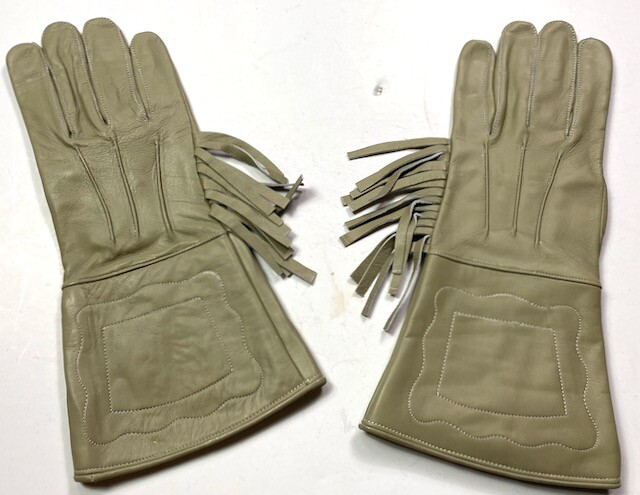 CIVIL WAR US UNION CSA CONFEDERATE LEATHER GAUNTLETS GLOVES W/FRINGES-XLARGE
