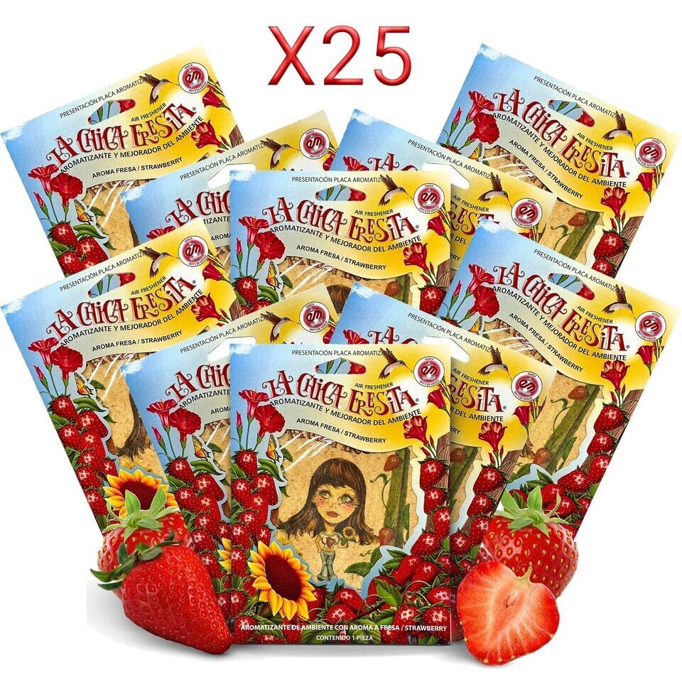 LA Chica Fresita  Car Air Freshener - 25 Pack 🇲🇽 Scent 🍓original