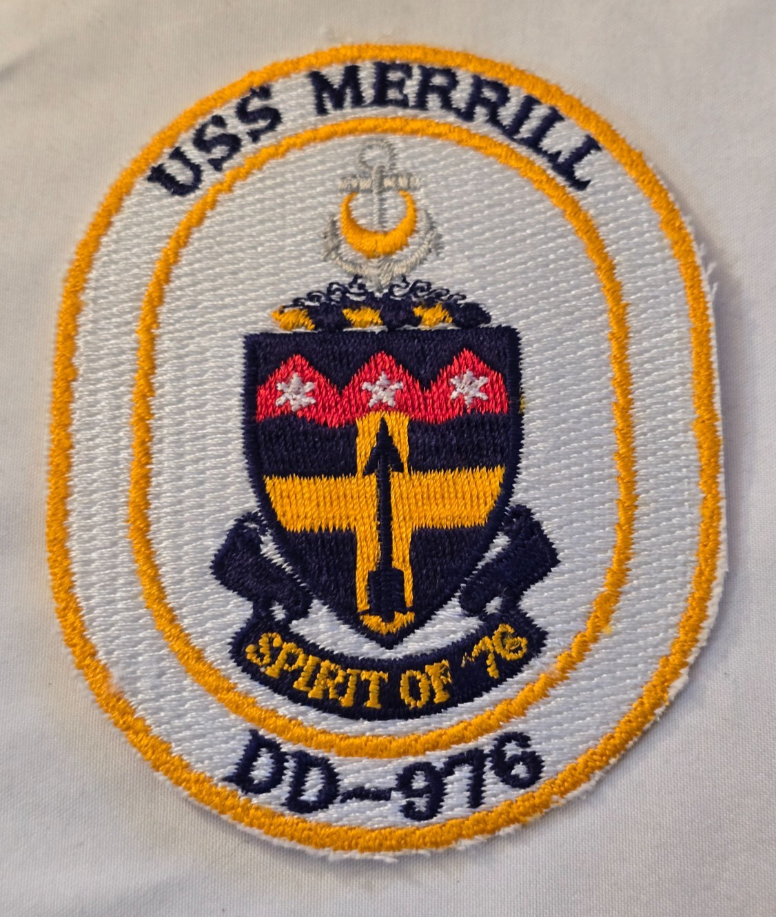 Original US Navy USS Merrill DD-976 Command Coverall Cut Edge Pocket Patch