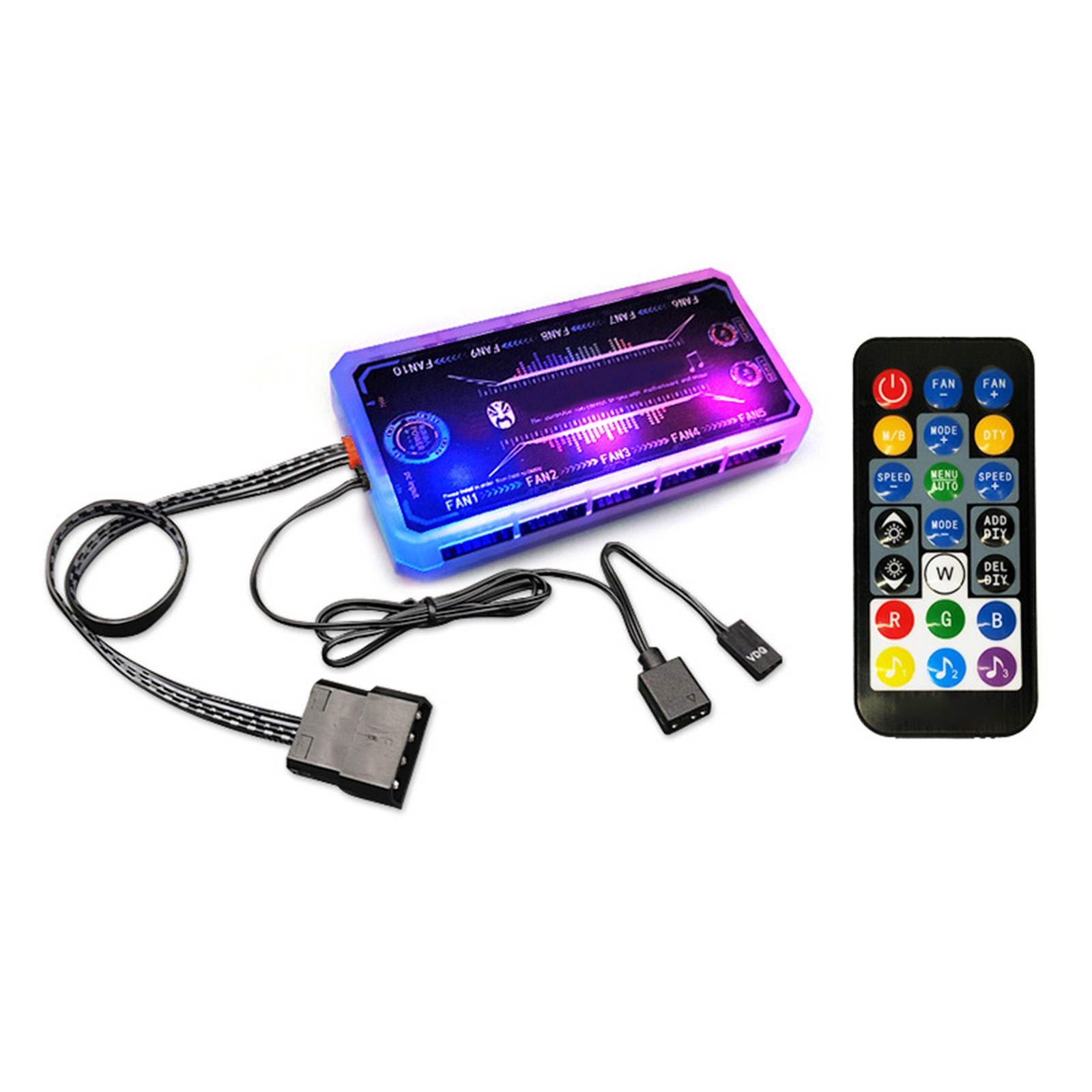 RGB Fan Controller 12cm Remote Control Computer Case PC Cooling Chassis