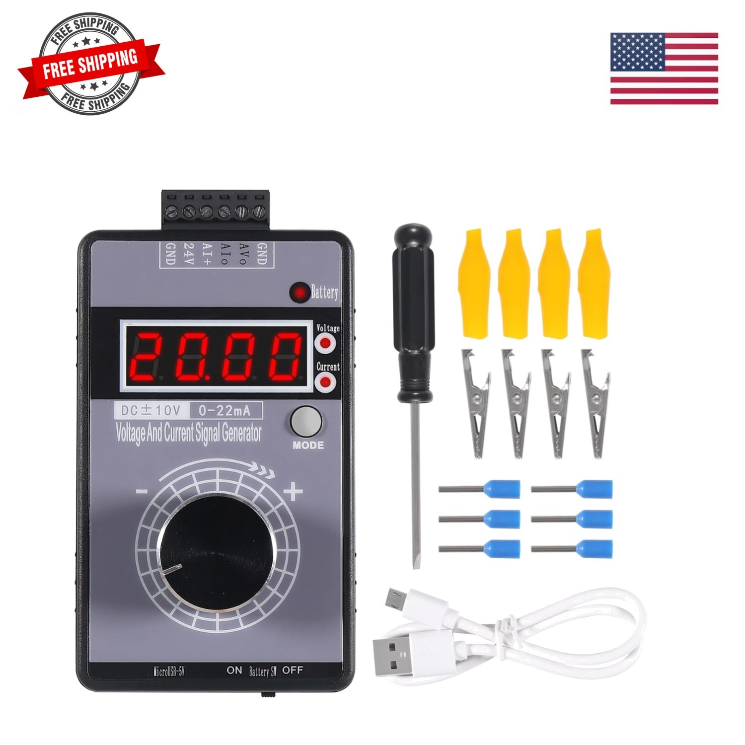 Adjustable 4-20mA Signal Generator Current Voltage Analog Simulator 0-10V/0-2...