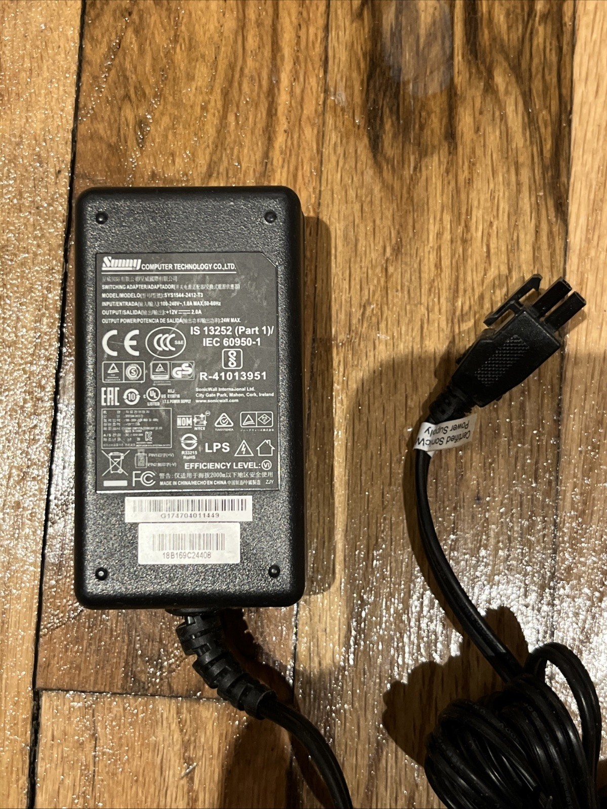 Dell SonicWall TZ Series & SOHO W Power Supply - Model: SYS1544-2412-T3 TESTED
