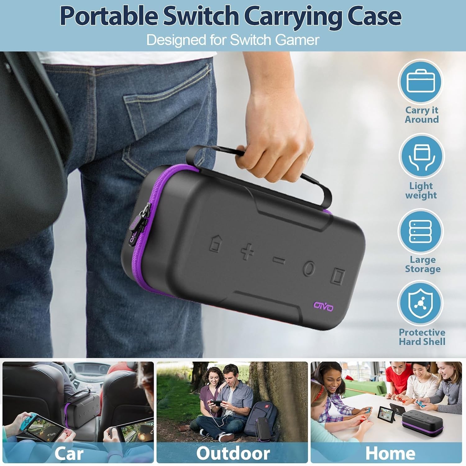 Carrying Case Compatible with Nintendo Switch/OLED - Fit for Joycon and AC Ad...
