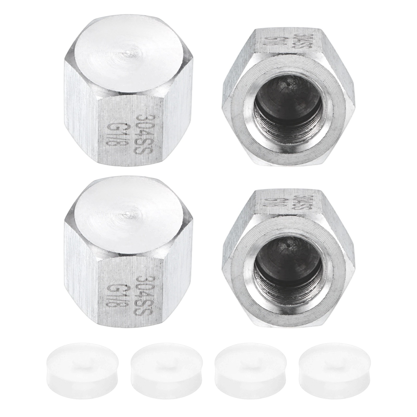 4-Pack Hex End Cap, 1/8 Inch g Female Thread Pipe Fitting