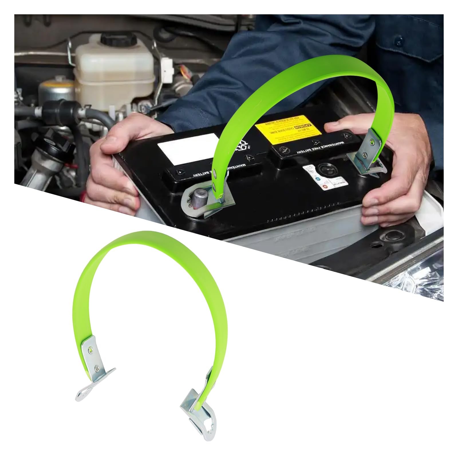 ,Heavy-Duty 14 Inch Car Battery Carrier with Meshing Teeth Design Battery Strap