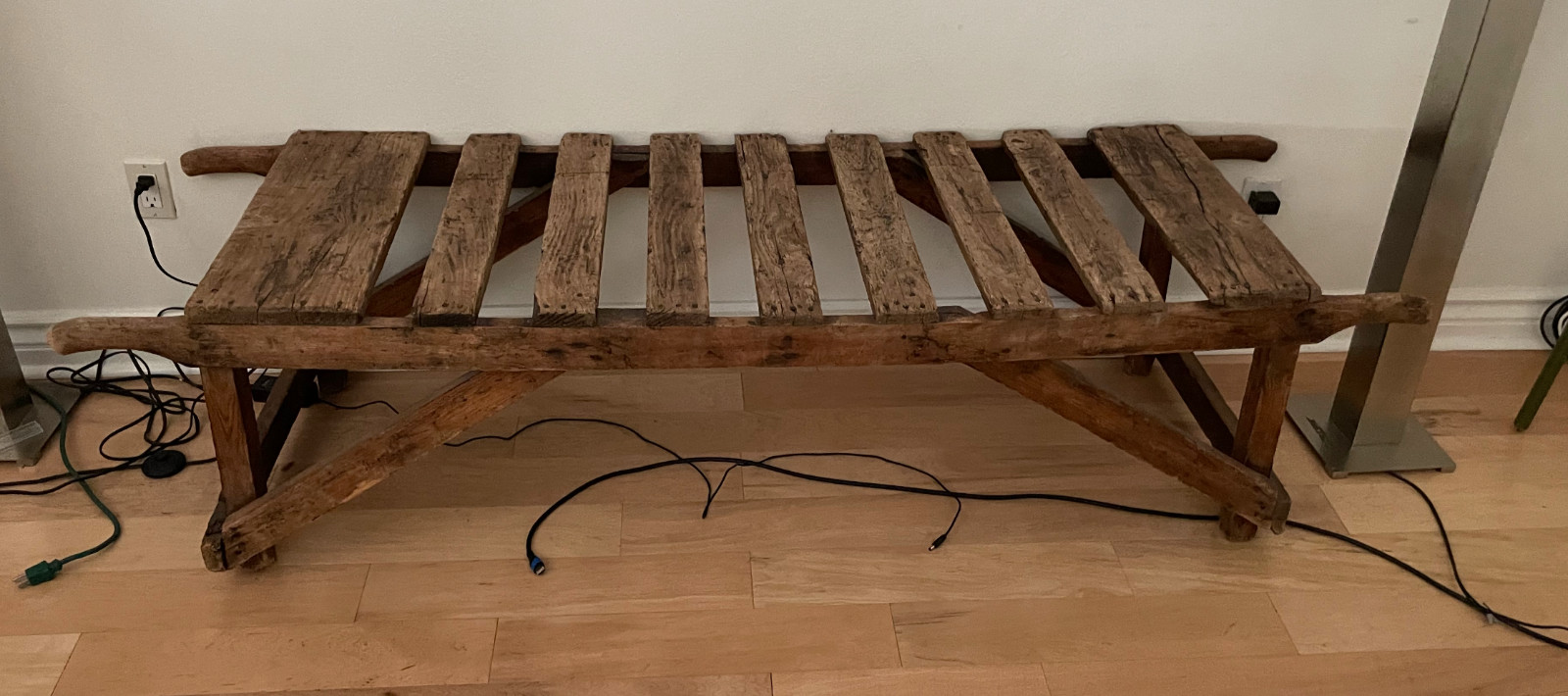 Authentic Antique Farm Bench (rare) - farm carrying bench 1940's