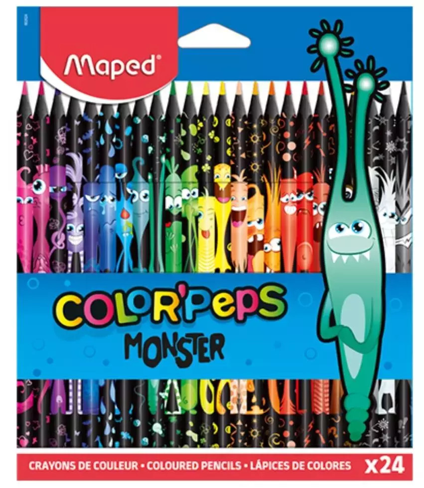 3154148626244 Kredki Colorpeps Monster trójkątne 24 kol MAPED Maped