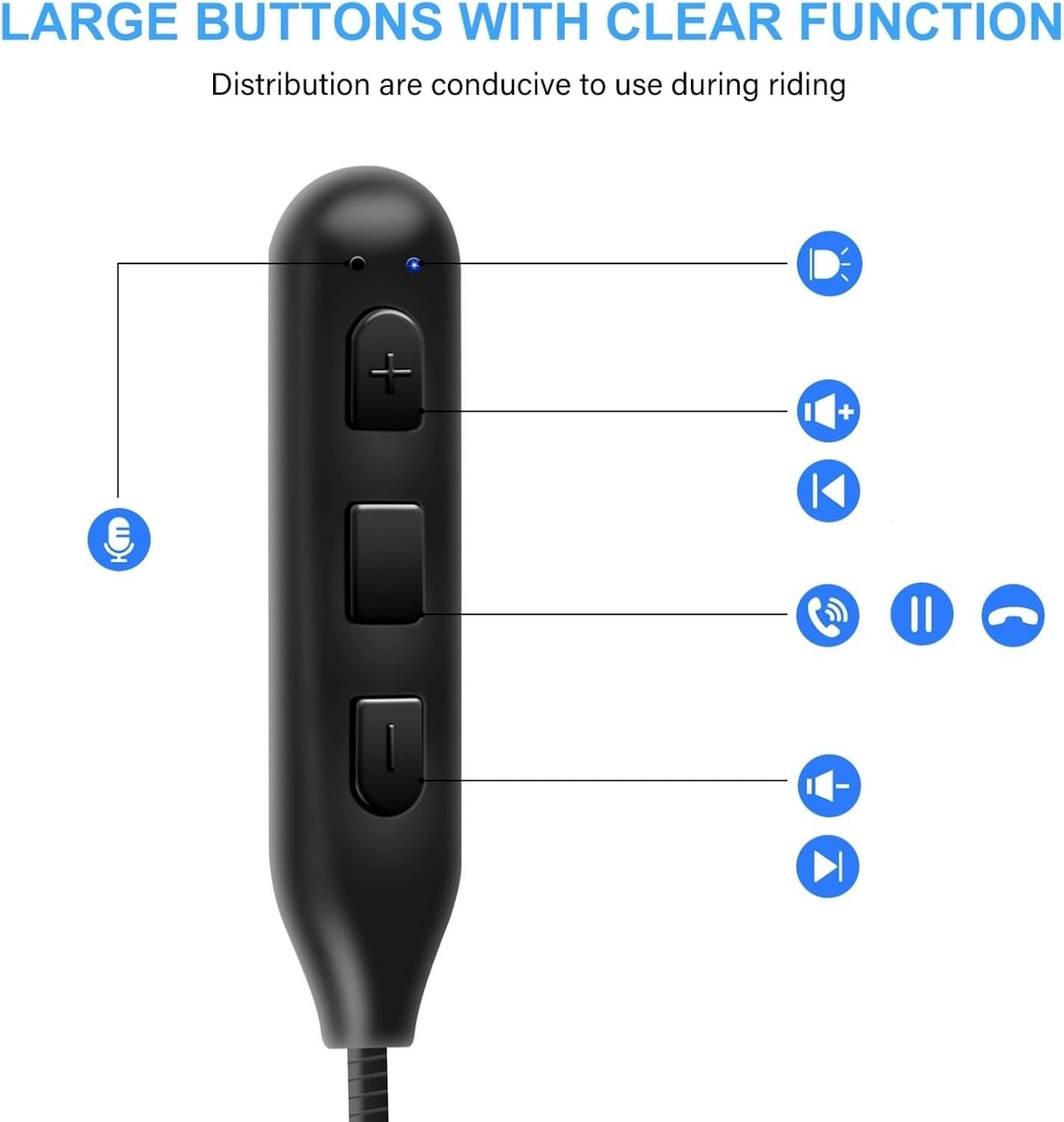 Motorcycle Helmet Bluetooth Headset - 50 Hours, Waterproof, Easy Install