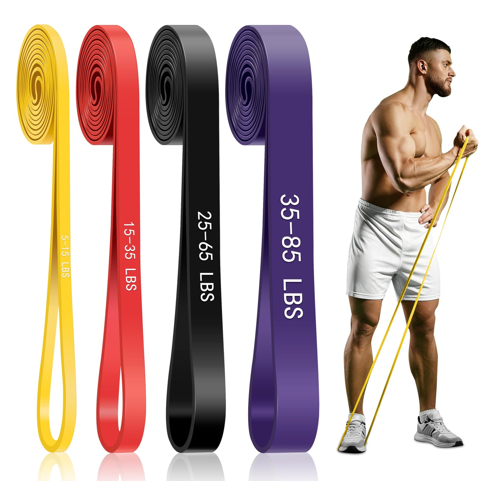 Resistance Bands for Working Out, 4-Level Pull Up Assistance Bands, Exercise Ban