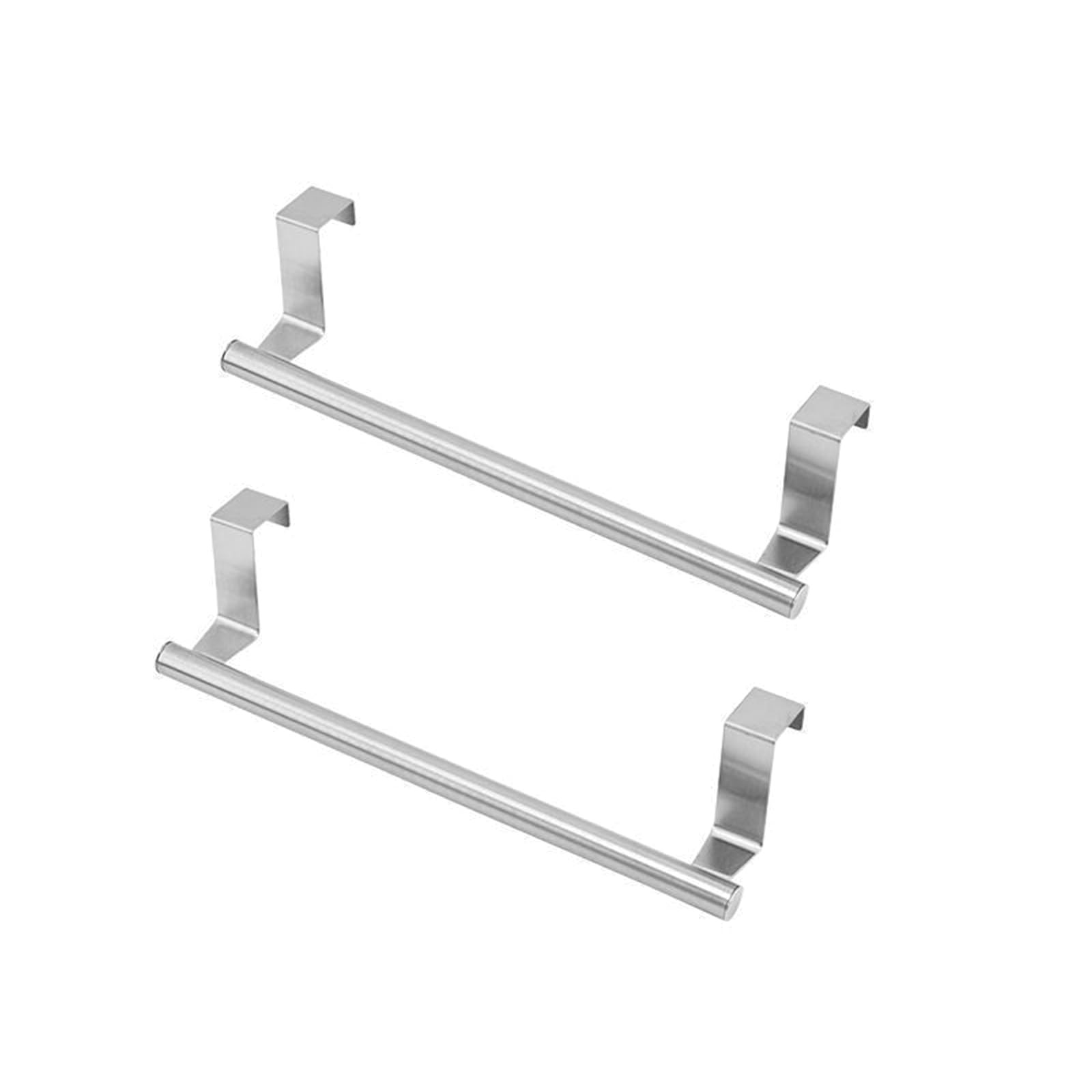 ZHQZZPH Over The Cabinet Towel Holder - 2 Pack Stainless Steel Door Silver