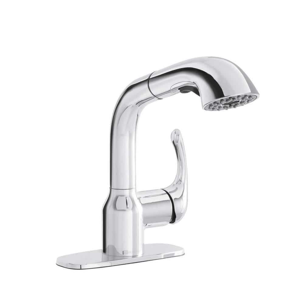 Glacier Bay Dunning Single Handle Pull-Out Utility Faucet Chrome Dual Spray