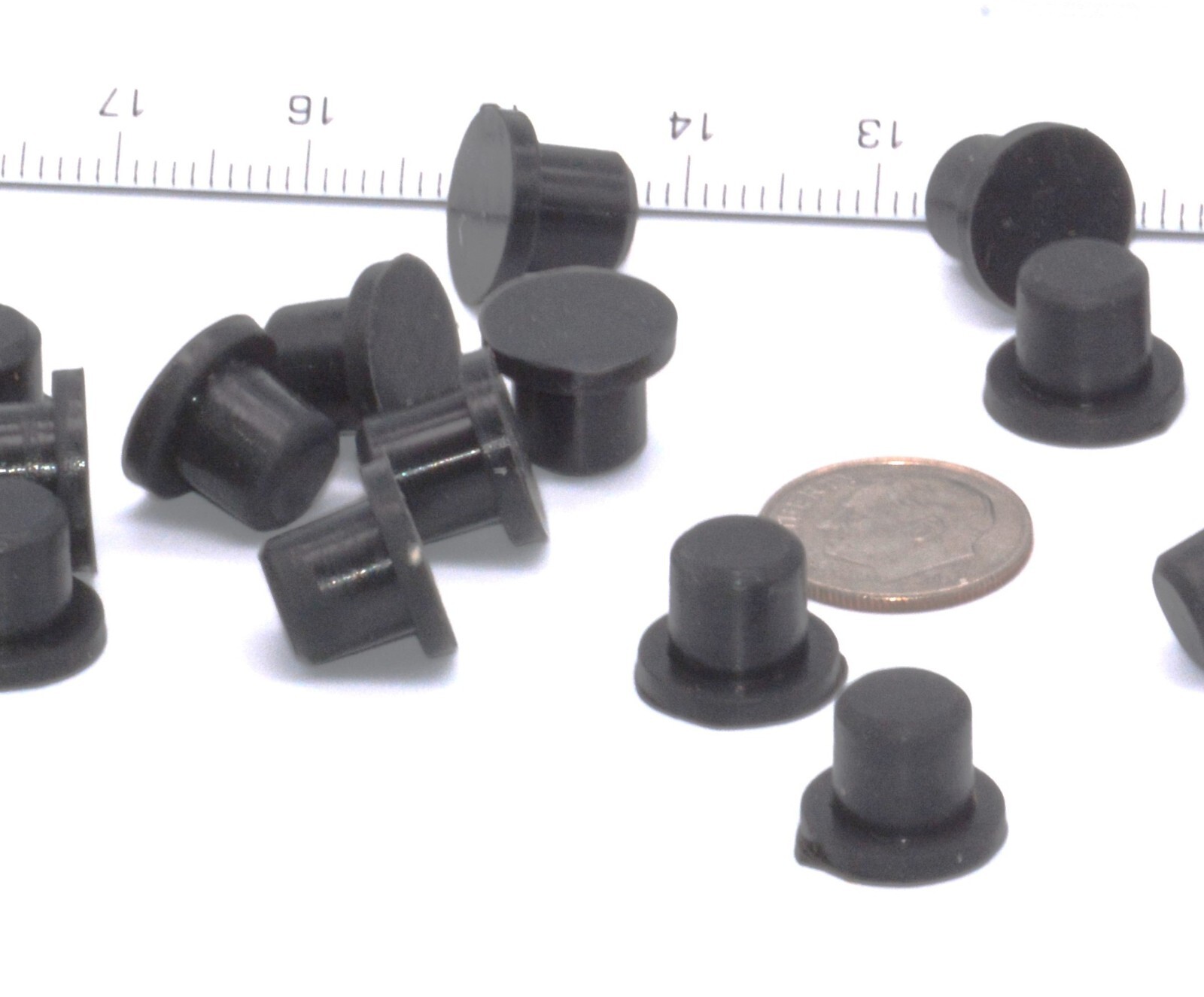 3/8” Rubber Hole Plugs 5/8" OD Compression Push In Stem Bumper 12 Per Pack