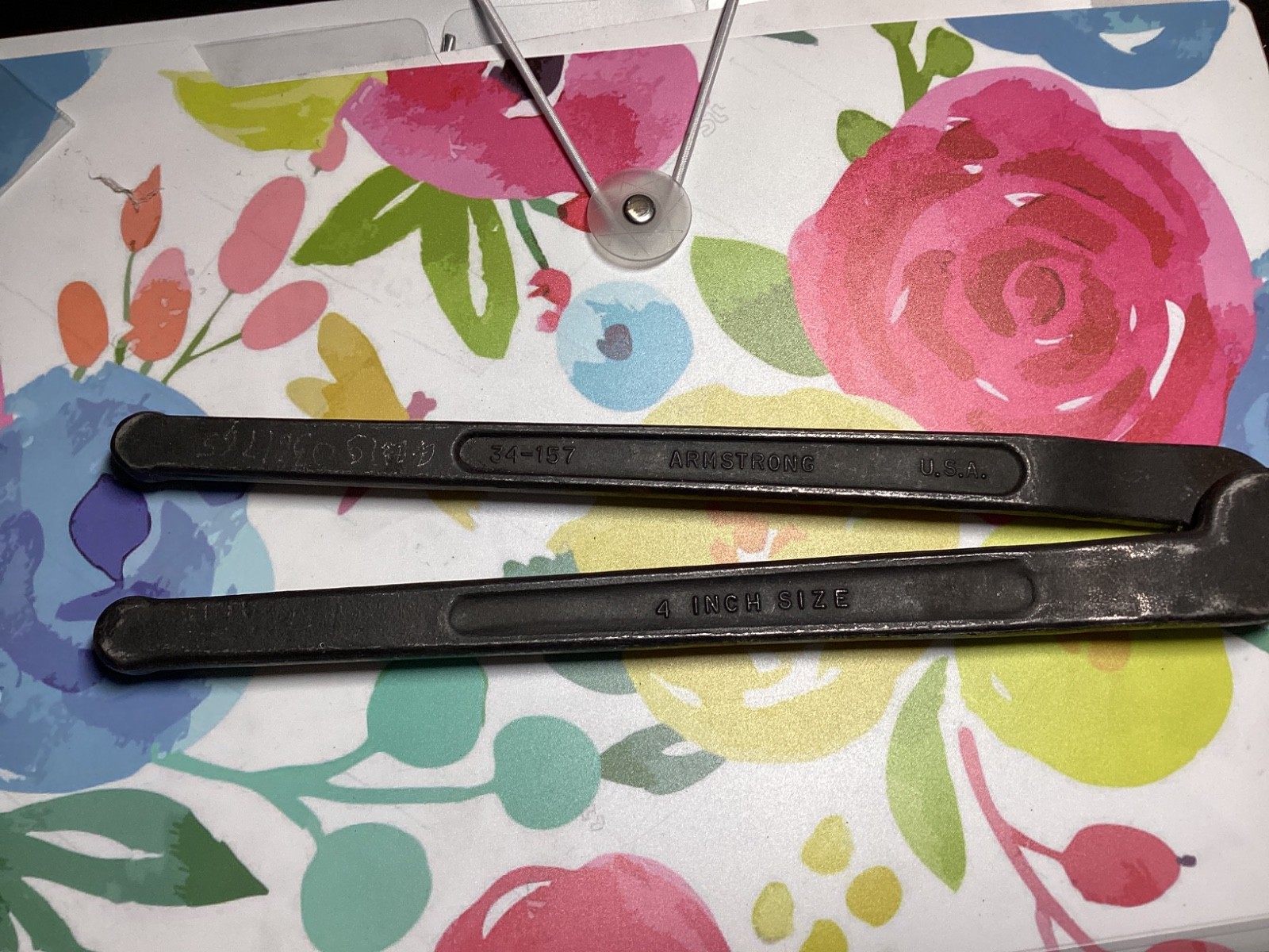 ARMSTRONG ADJUSTABLE FACE SPANNER 4” WRENCH #34-157 MADE IN USA 10 inches long
