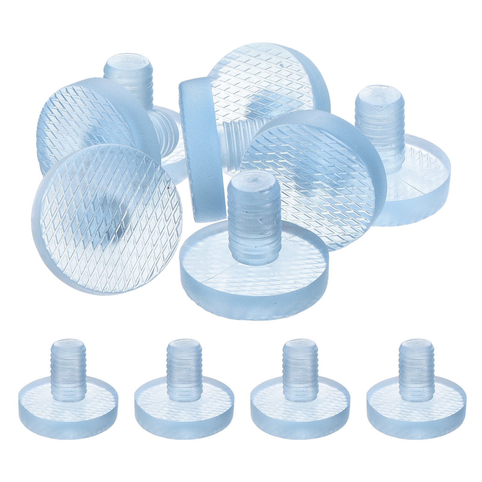 8Pcs 12mm/0.47" Glass Table Top Bumpers with Stem Fits 1/2Inch Hole, Clear