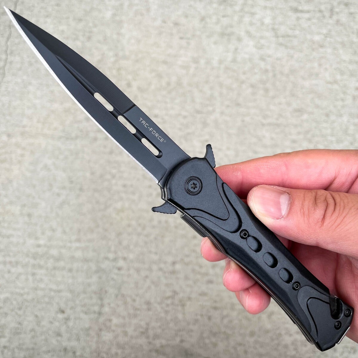 8" TAC FORCE SPRING OPEN ASSISTED TACTICAL STILETTO FOLDING POCKET KNIFE Blade .