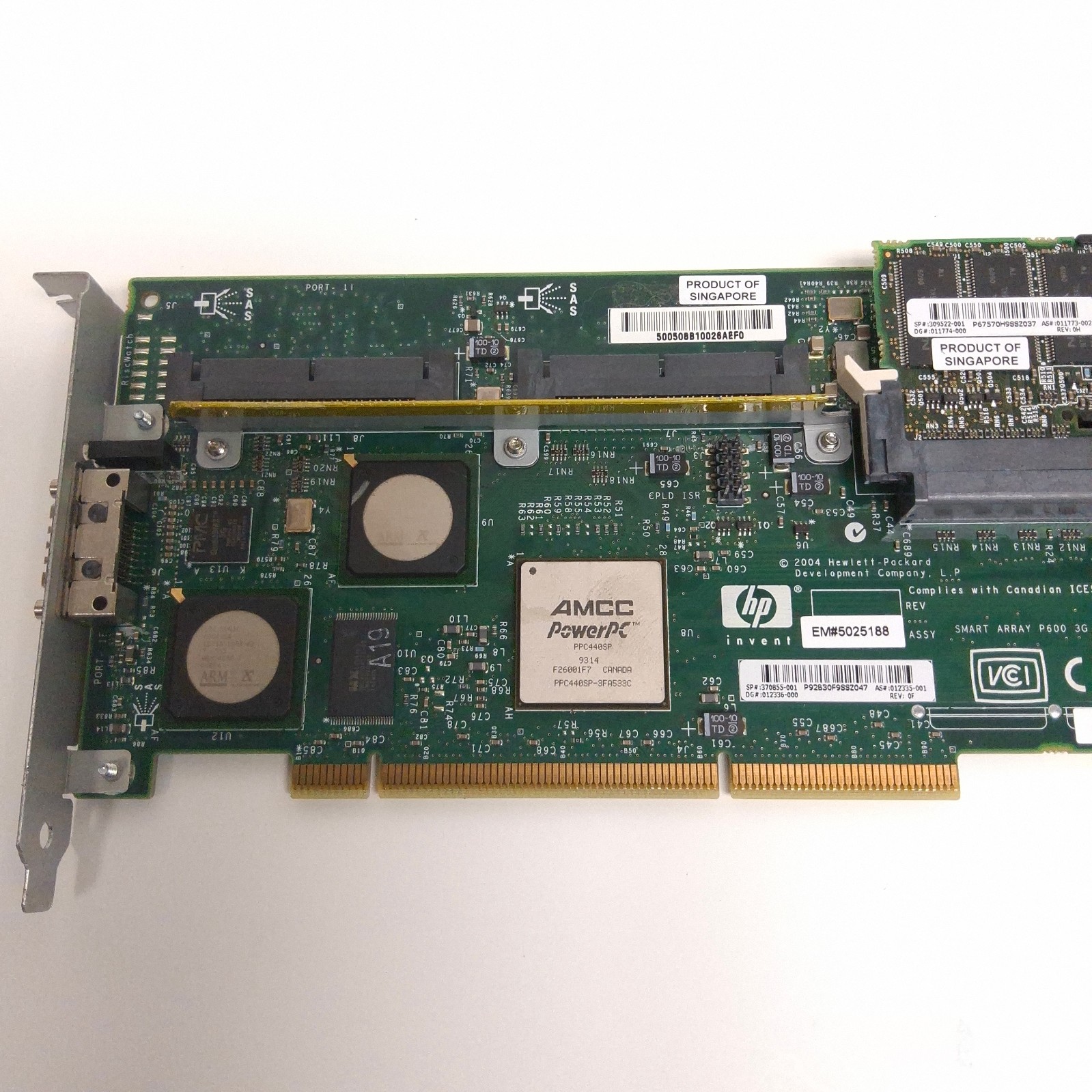 HP Smart Array P600 PCI-X SAS SATA RAID Controller 256MB 370855-001