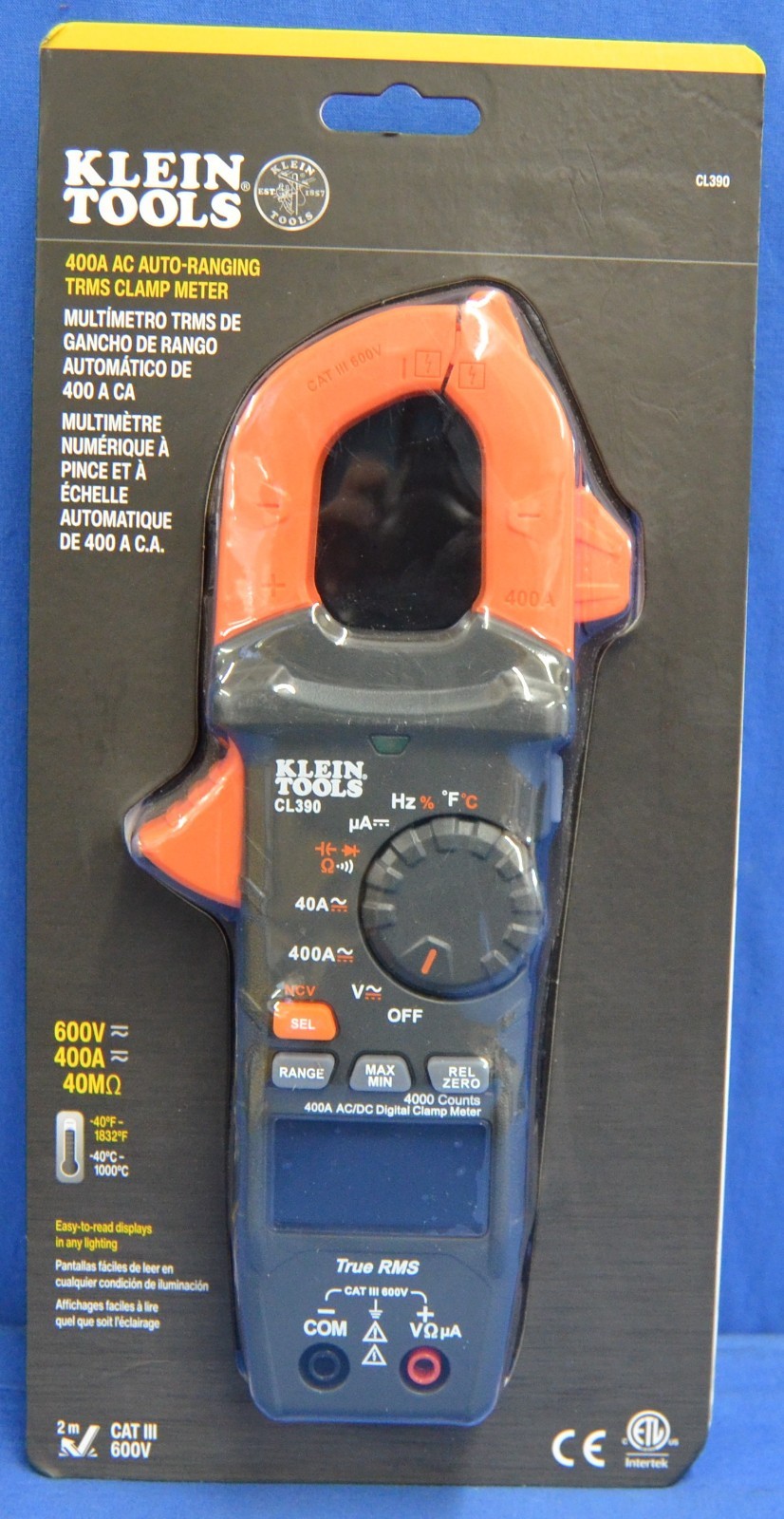 Klein Tools CL390 400A AC/DC Auto Ranging Digital Clamp Meter