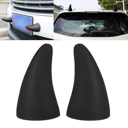 Car 3D Devil Horns Sticker, Easily Identifiable Sticker for Front 2 PCS Black