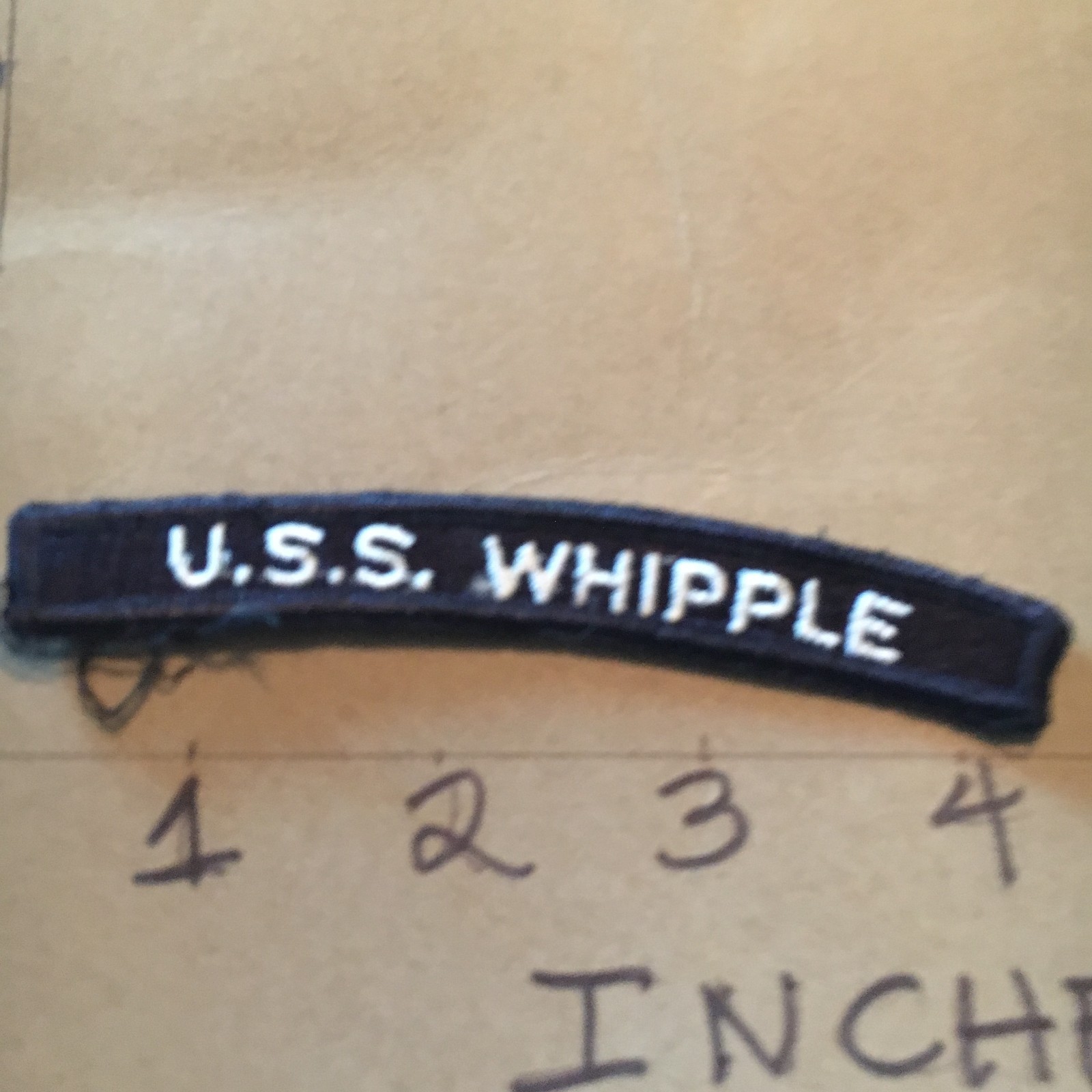 US NAVY SHOULDER STRIP TAB *** rocker *** Patch USS Whipple