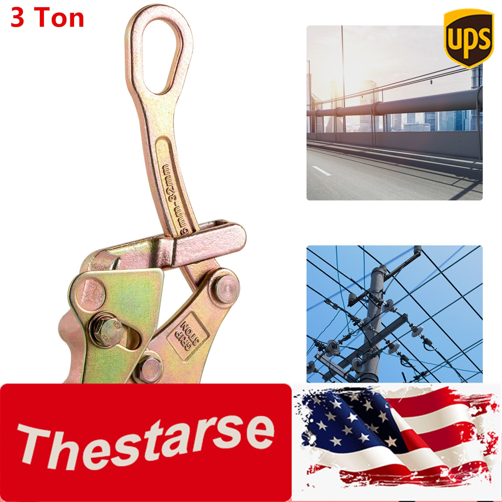 3 Ton Multifunctional Cable Wire Rope Haven Grip Hand Pulling Puller Alloy Steel