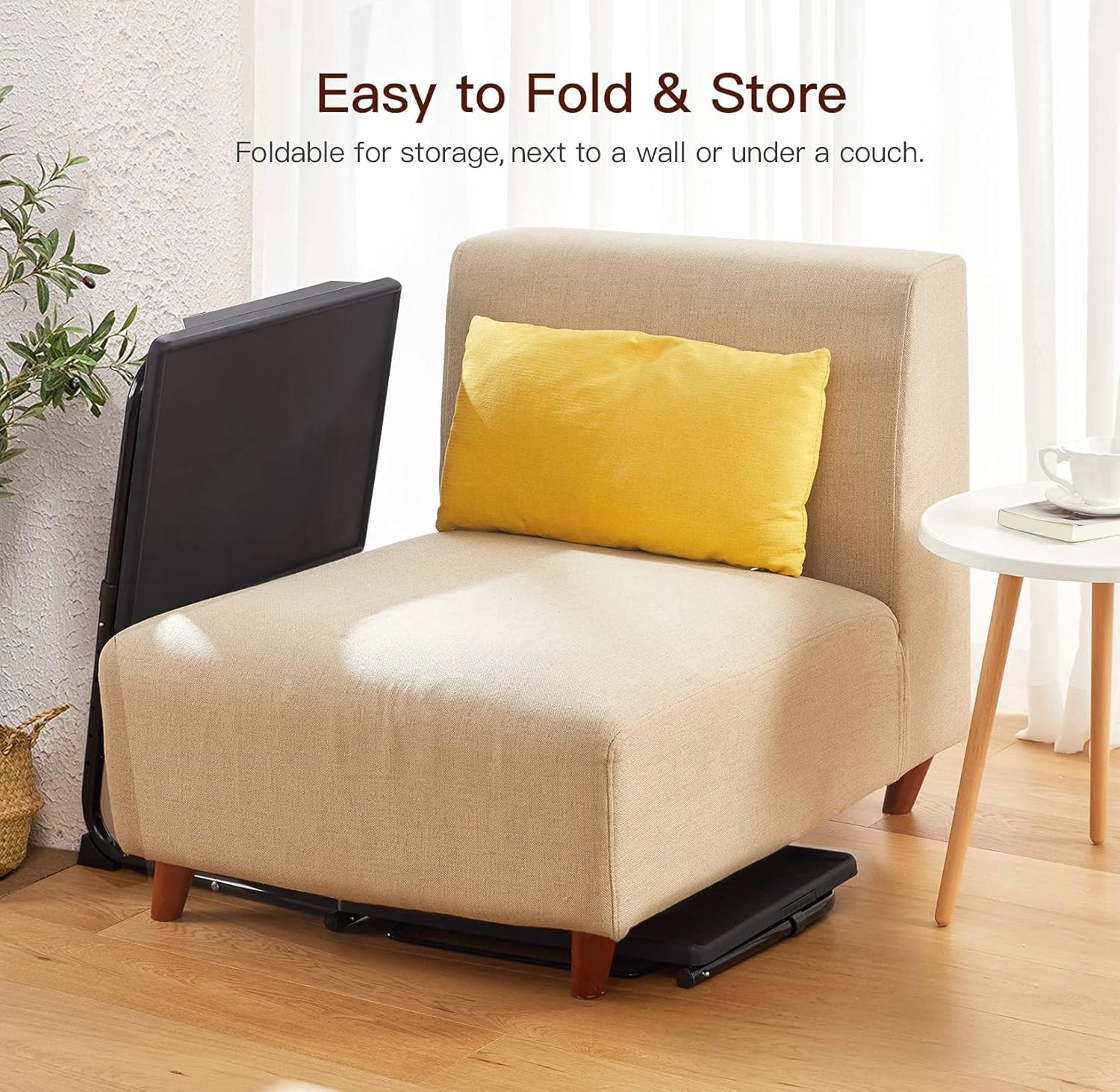 HUANUO Adjustable TV Tray Table - Dinner on Bed & Sofa, 1 pack, Black