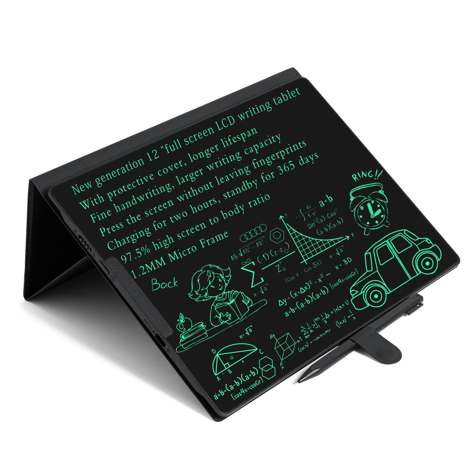 12'' LCD Writing Tablet Reusable Digital Board Notepad Office Study Rechargeable
