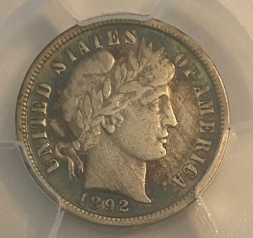 1892-o Barber dime Pcgs Xf details books for $100