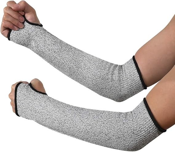 1 Pair of 14" Cut Resistant Sleeves with Thumb Slot